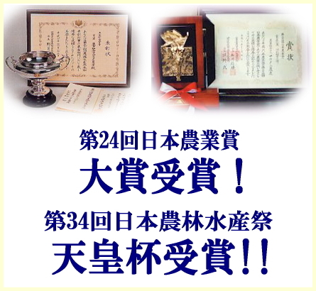 天皇杯受賞 農林水産大臣賞受賞